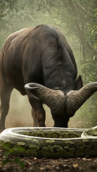 Colossal Buffalo vs Giant Python #BuffaloVsPython #JungleBattle # ...