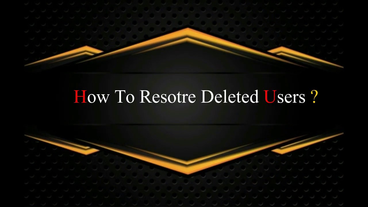 How To Recover Deleted User In Active Directory In Tamil YouTube