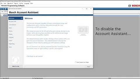 Bosch Security - Remote Programming Software: Disable Account Assistant