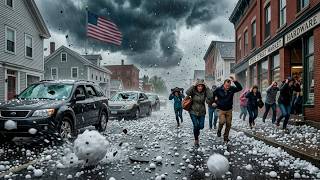 Severe Hailstorm Hits Vermont, USA! Waitsfield and Moretown Slammed by Ice