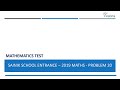 Problem 20   Sainik School Entrance Exam  2019   Maths