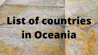 List of countries in Oceania in alphabetical order