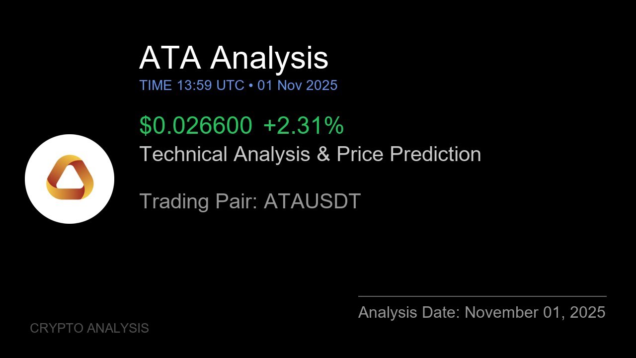 ATA (ATAUSDT) Technical Analysis - Price Prediction & Buy or Sell November 01, 2025
