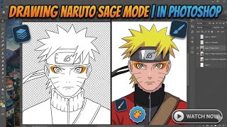 How to Draw Naruto Sage Mode 🐸🔥 In Photoshop (Satisfying Time-lapse) #Naruto #AnimeArt #Speedpaint