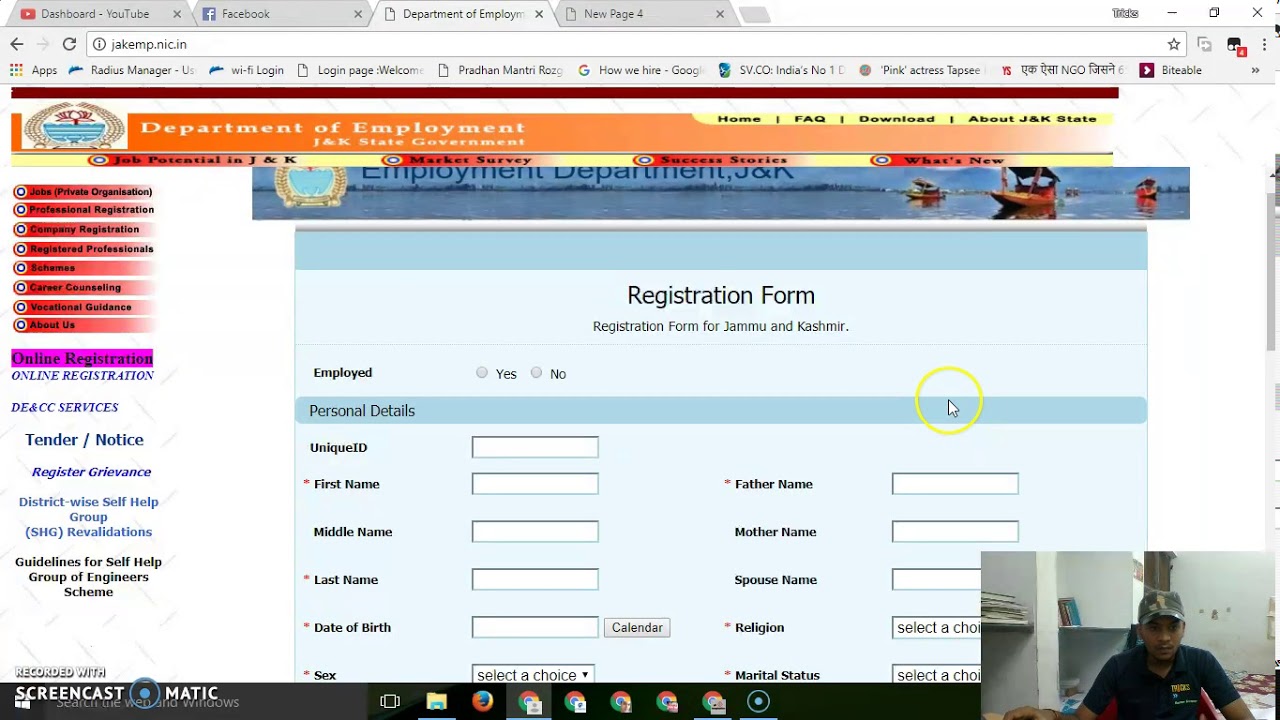 Jammu & Kashmir Govt. Employment Registration Scheme.