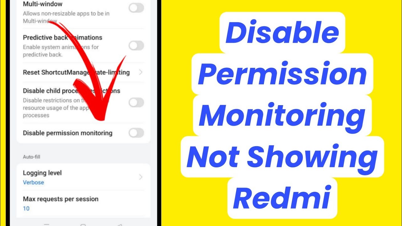 Disable Permission Monitoring Not Showing Redmi