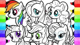 My Little Pony Coloring Book Pages | How to Draw and Color My Little Pony Movie Mane 6