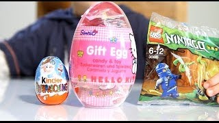 Celebrity Kinder Surprise Easter Egg, Big Hello Kitty Gift Egg, and Lego NinjaGo Profile