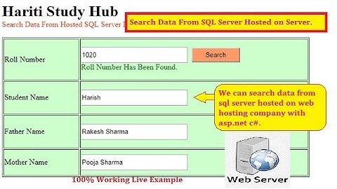 Search Data from Hosted SQL Server Database on Web Server in Asp.Net C# | Hindi | Free Online Class