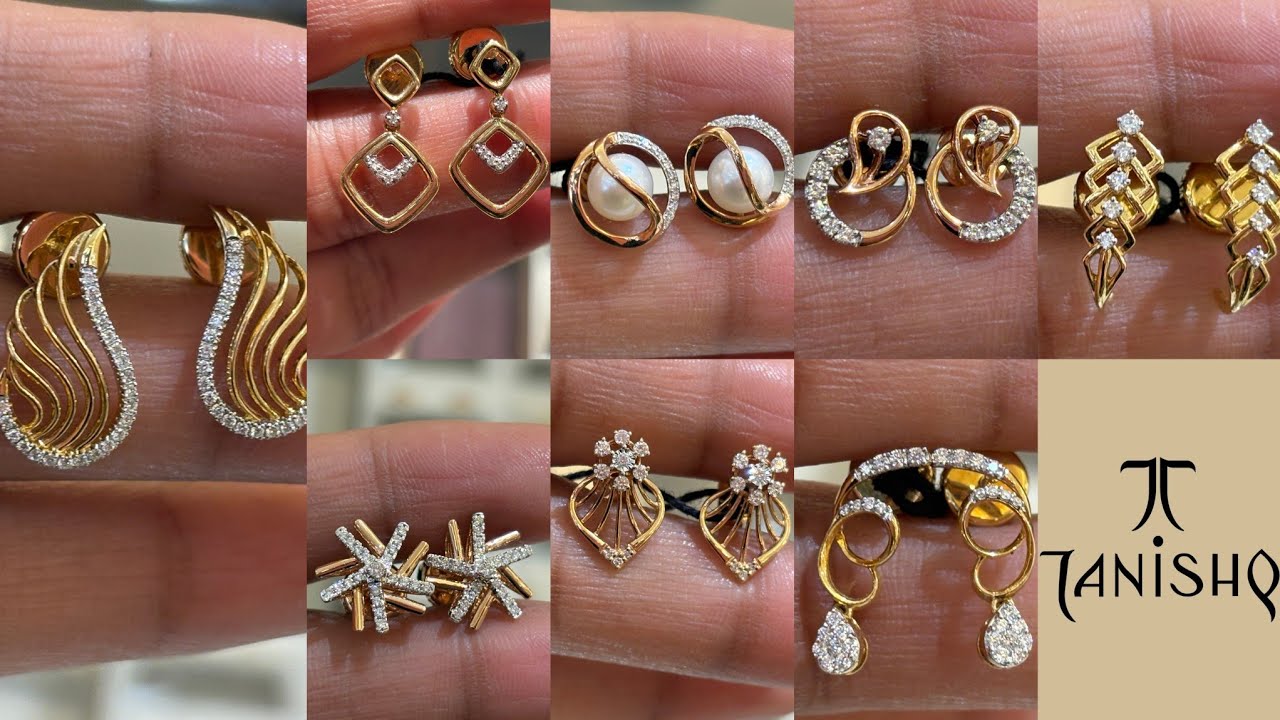 Tanishq Latest Light Weight Diamond Earrings Collection 😍 Tanishq Latest Trendy Diamond Earrings 😱