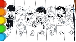 Menggambar dan mewarnai BoBoiBoy Fusion Baru 7 kuasa Elemental | How to draw BoBoiBoy screenshot 2