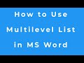How to use Styles Titles-Heading / Move Paragraph / Find Replace / Multilevel list in MS Word Part 2