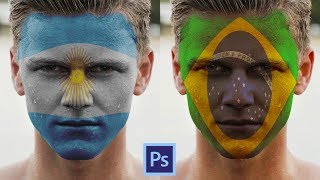 How to Paint Flag on Face in Photoshop CC screenshot 5