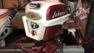 1957 Johnson 5.5hp outboard tank test