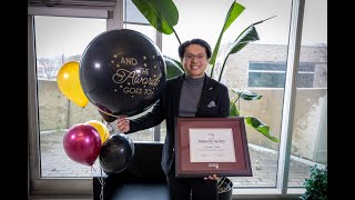 Surprising a Mac Eng student with a McMaster Co-op Student of the Year Award