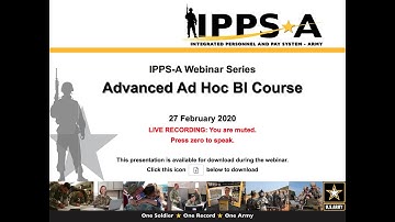 IPPS-A Webinar: Advanced Ad Hoc BI Course