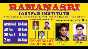 IAS UPSC Maths Optional Coaching Institute by Ramanasri Sir