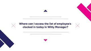 Where can I access the list of employees clocked in today in Witty Manager?