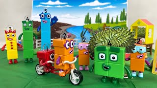 Numberblocks Go On a Bike Ride with Official Numberblocks Figures || Keith&#39;s Toy Box