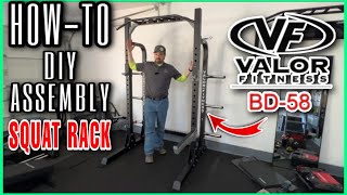 DIY Assembly Of Valor Fitness BD-58 Pro Half Rack W/ Plate Storage | Best Squat Rack For Home GYM