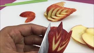 طريقة سهله جدا لتقطيع التفاح بطريقه احترافيه ?