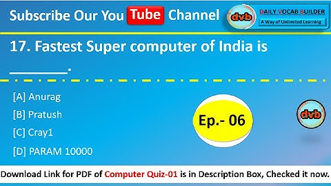 Computer Quiz- 06 || 11 April 2018 || DailyVocabbuilder || Let