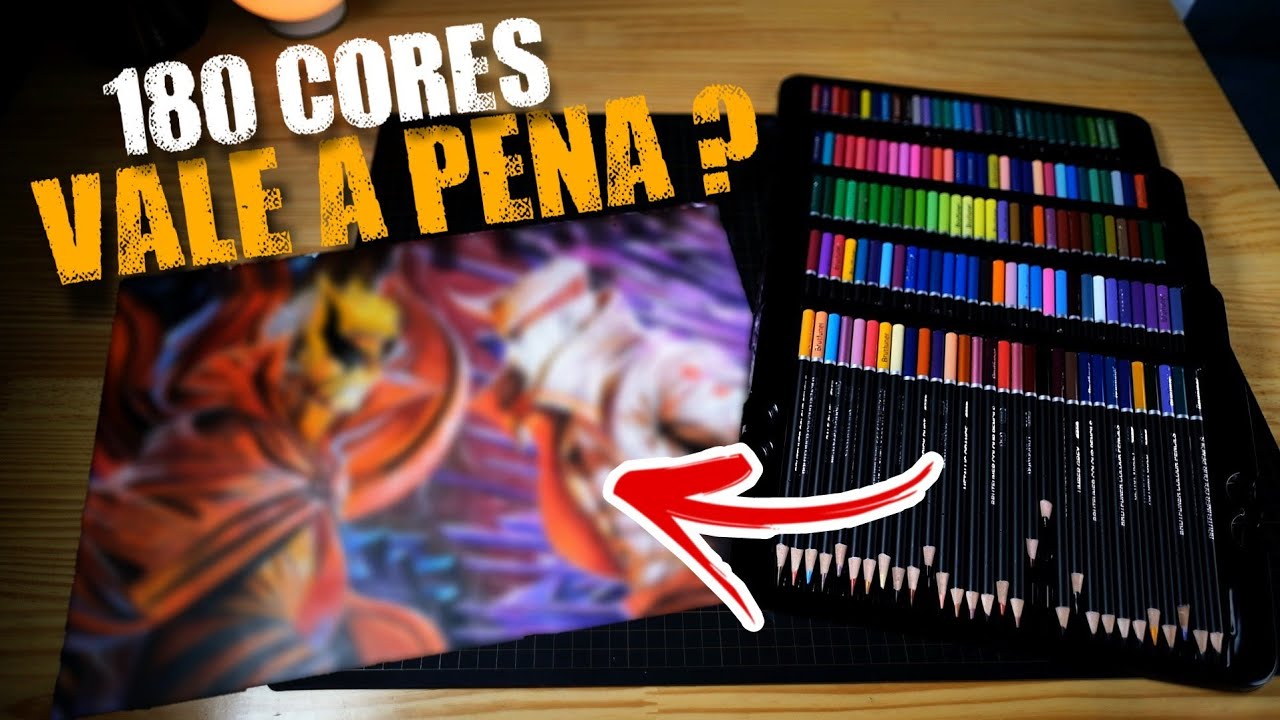 Lápis Brutfuner 180 Cores  VALE A PENA ? - Drawing Naruto vs Isshiki