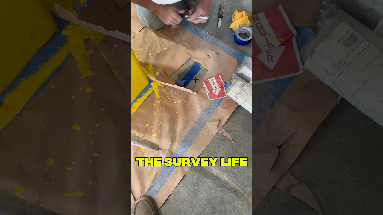 We&rsquo;ll work around the painters, that&rsquo;s okay! Taped it up after🤝🏼 #work #fypage #fypviral #surveyor