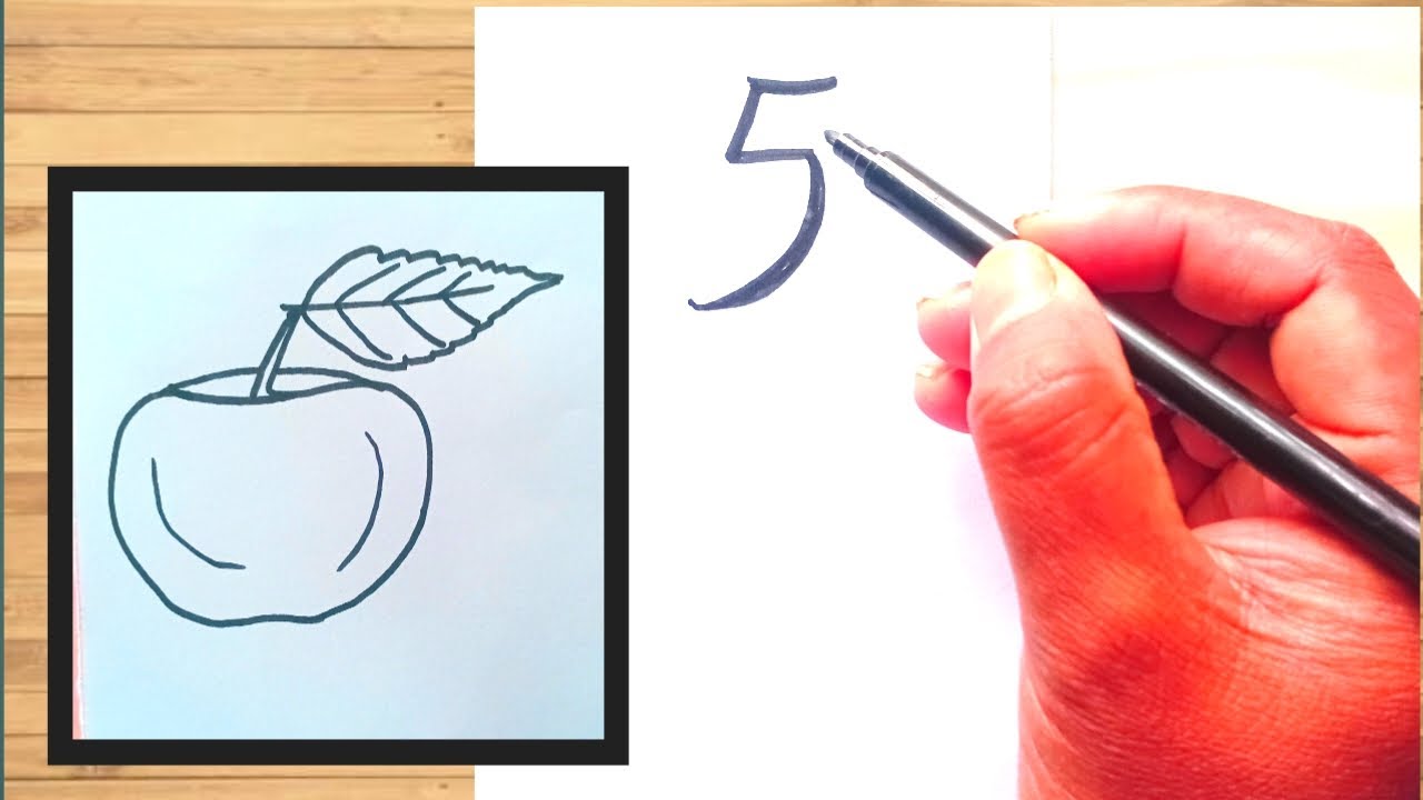 Easy 5 to apple art 