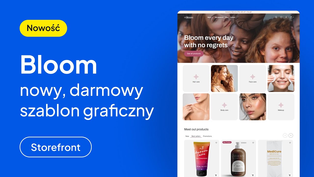 Bloom – bezpłatny szablon w Shoperze. Nie tylko dla branży beauty