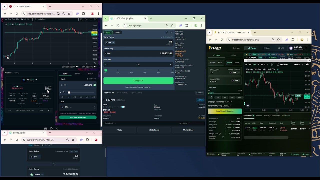 Adrena, Jupiter, Flash. A Perp DEX live trading experiment. | by  ZeDef_Koala | Medium