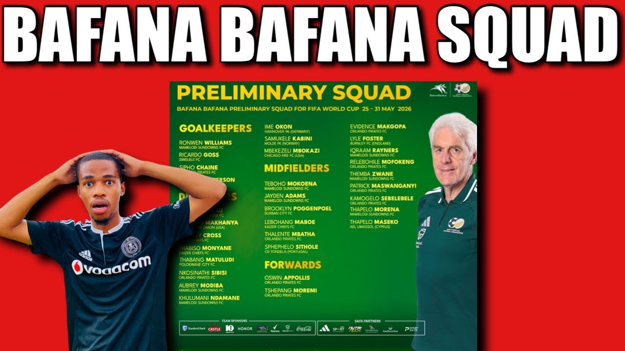 HUGO BROOS ANNOUNCED HIS PRELIM BAFANA BAFANA WORLD CUP SQUAD😳