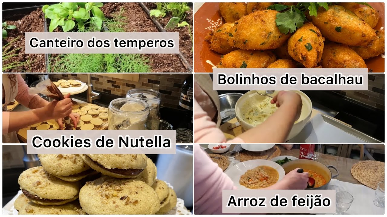 VLOG| Canteiro dos Temperos/Cookies de Nutella/Fiz Bolinhos de Bacalhau p/ o Jantar #cookies #vlog