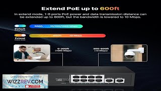 8 Port Full Gigabit PoE Switch with Rack Mount Ears with 2