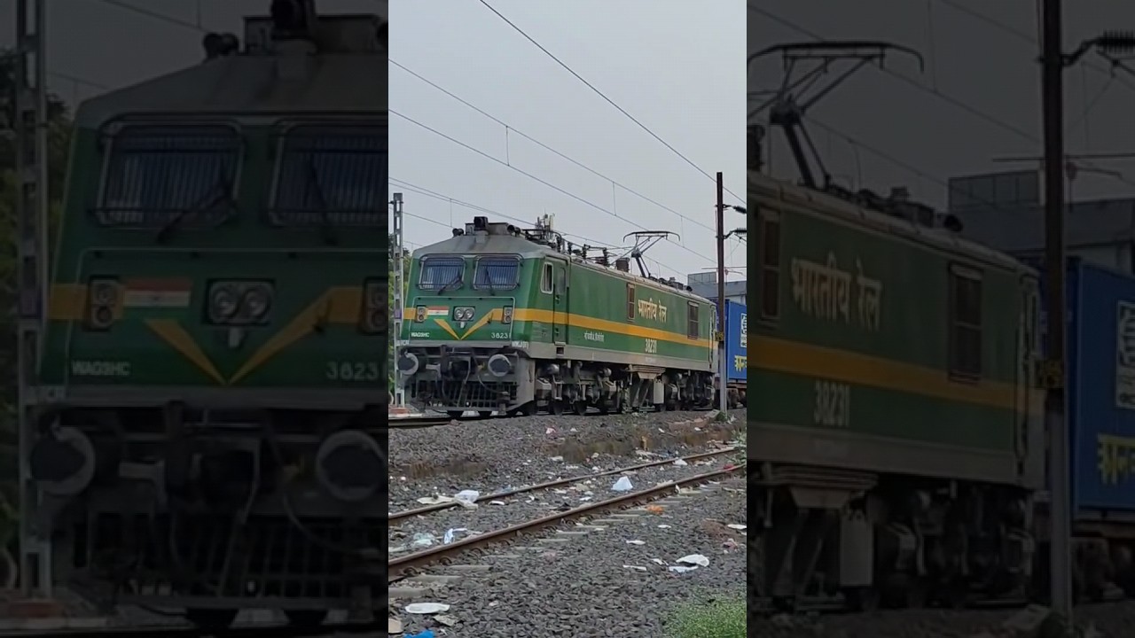 NKJ (E) WAG9HC with CONCOR Freight Train Going Surat Railway Station.