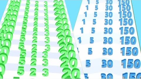 9 Minutes Satisfying Additional Marh Games - Number Run Vs Number Rush 2048 || All Levels