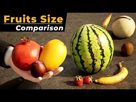 Fruits Size Comparison 3d in Human Hand comparison