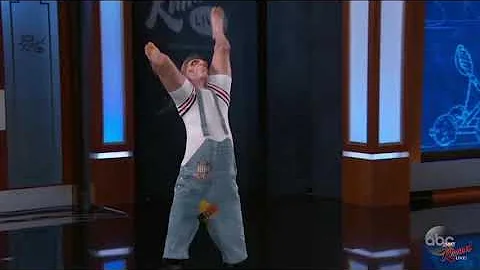 Jimmy Kimmel super creepy upside down costume