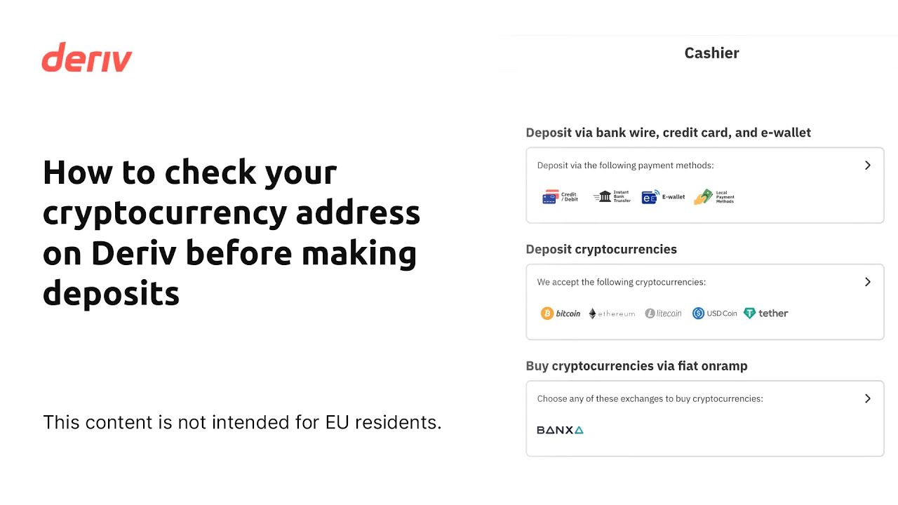 How to check your cryptocurrency address on Deriv before making deposits  (non-EU clients)