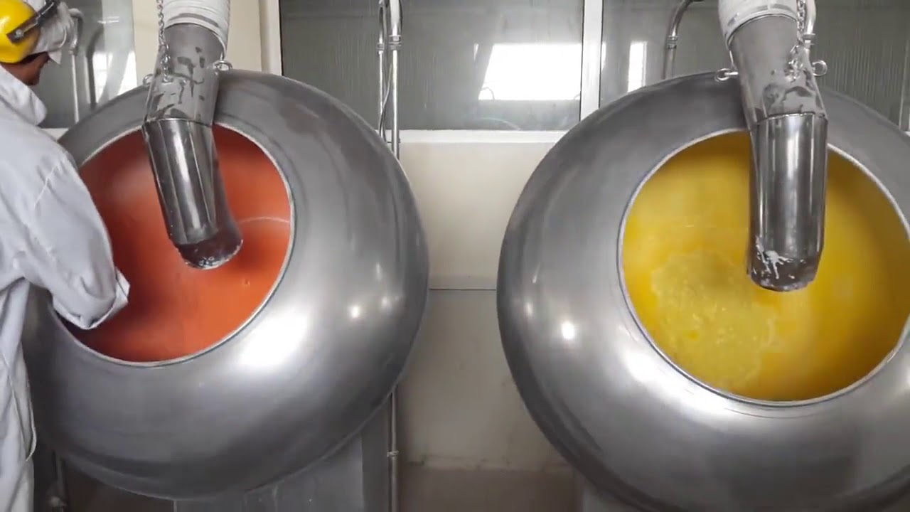 Sugar coating machine video show for flavoring gum YouTube