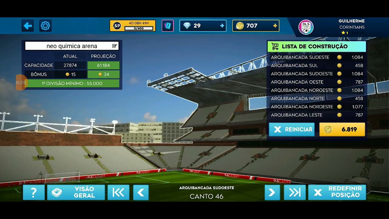 como fazer a arena Corinthians no dls