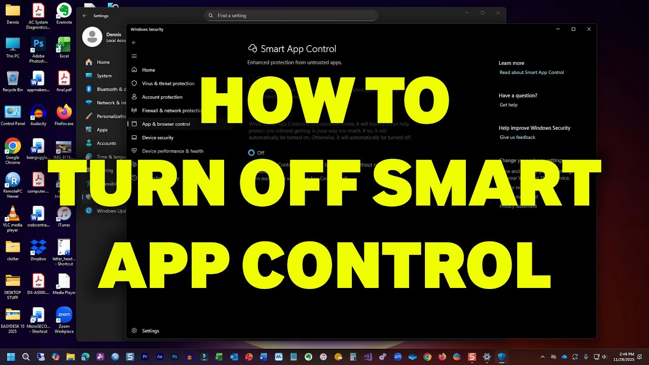 Windows 11 - Turn Off Smart App Control - YouTube
