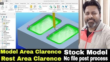 Delcam Powermill 2020 Hindi Tutorials modela area clearence rest area and stock model with nc file