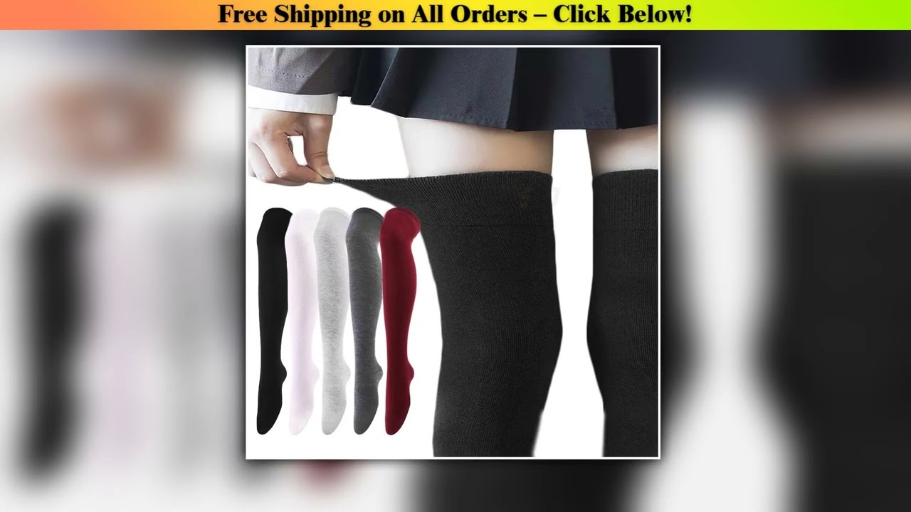Fashion Leg Women Socks Over Knee Socks Solid Warmers Knee High Socks 5 Colors Optional Comfort Edi