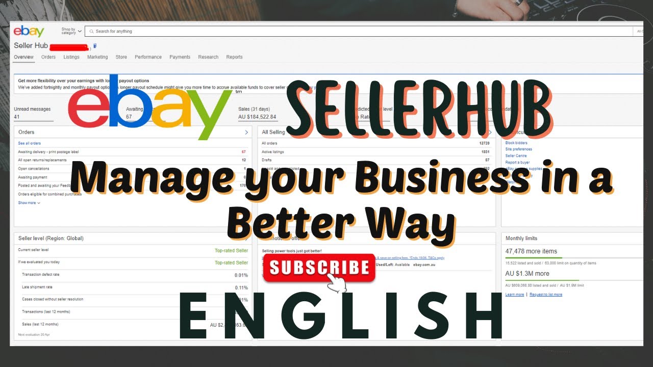 How To Use eBay Seller Hub ENGLISH ebaysellerhub YouTube