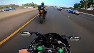 Ninja H2 Meets Random BMW S1000RR