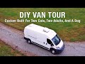 VAN TOUR | A Custom Built Van For Two Adults, Two Cats, and a Dog