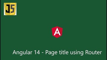 Angular 14 feature - Route based title