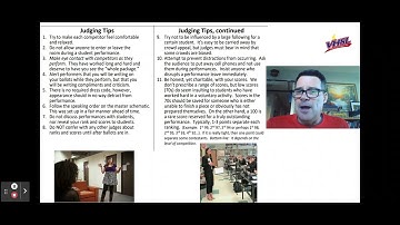 Judge Training #1: VHSL Tips on Judging
