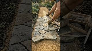 Luxury Stone Garden Walkway Transformation 😱 From Muddy Yard to Perfect Symmetry ✨